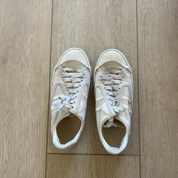 Céline Phoebe Philo Leather Trim Canvas Sneakers White 36 - Picture 2 of 10